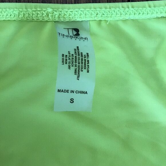 Tinibikini Neon Green Gromet Bikini Briefs Small - Picture 3 of 7